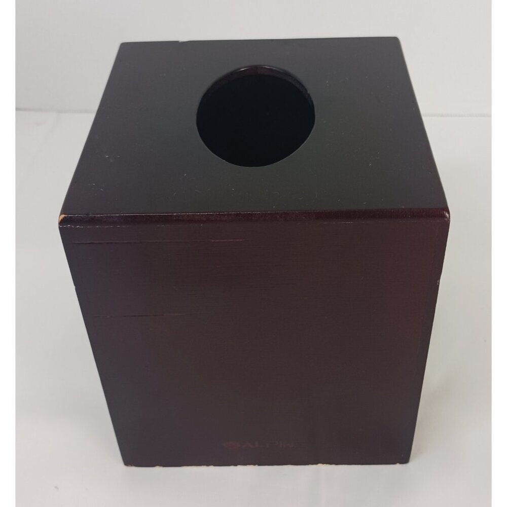 Alpine Wooden Tissue Box Cover w Slide Out Bottom Man Cave 5.5" x 5.5" x 6" Used